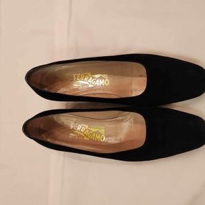Black Velvet limited edition loafers with gold stripe on heel